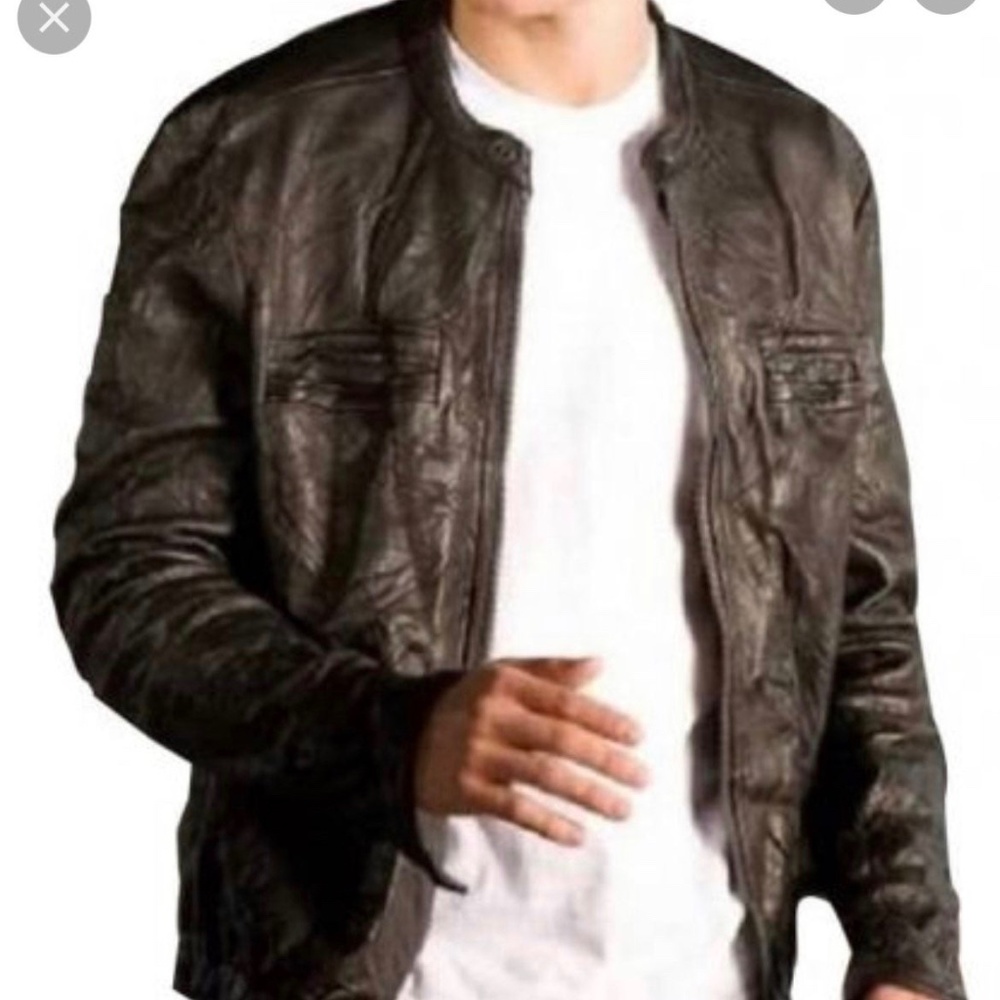 17 Again Mens Leather Jacket Zac Efron Size S 36-38